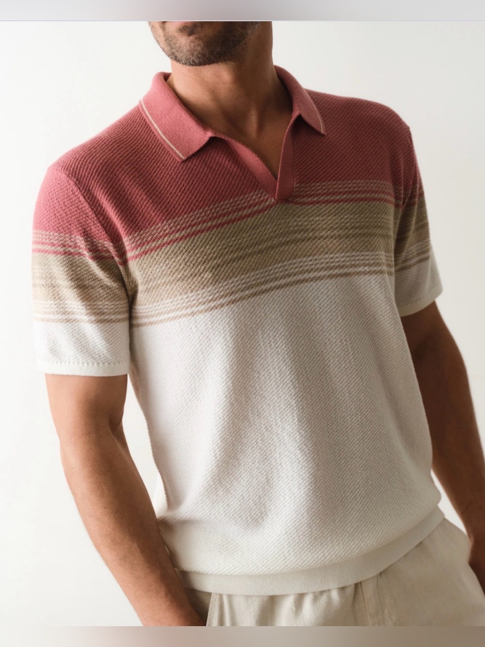 Marine Layer Greyson Sweater Polo Shirt Men’s Size Large Brand New - Picture 2 of 3